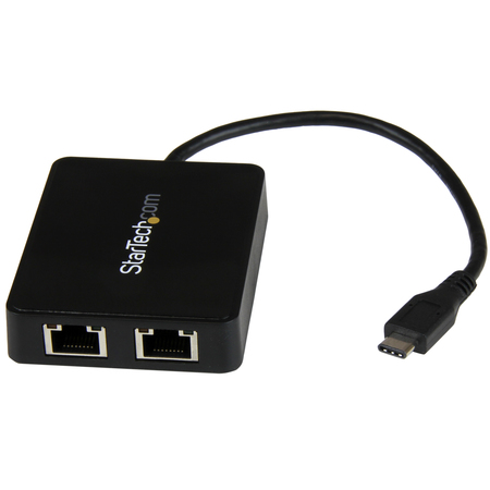 STARTECH.COM USB-C to Dual GbE Adapter w/ Built-in USB 3.0 (Type A) Port US1GC301AU2R